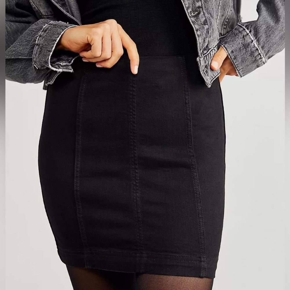 free people modern femme black mini skirt